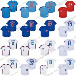 1982 Gary Carter Vintage Baseball Jerseys Delino DeShields Andre Dawson Tom Brady Pete Rose Vladimir Guerrero Tim Raines Stitched Jersey