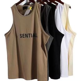 Men's and Women's Tank Top Designer Top ES Printing Summer Quick Drying Tank Top Sports Classic Black, White, Grey, Khaki, Brown, Five Colours Available