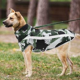 Winter Large Dog Clothes Graffiti Puppy Jacket Warm cotton Pet Clothing Vest Reflective Coat Outfit For Small Medium big Dogs HKD230812