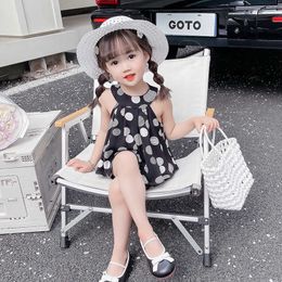 Clothing Sets Girl Summer Clothes Dot Pattern Clothing For Girls Vest Short Clothes Girl Casual Style Children's Suits