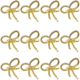 Storage Bags 12 Pcs Simple Golden Napkin Ring Butterfly Bow Tie Buckle El Restaurant Mouth Cloth Metal