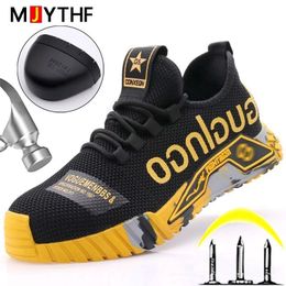 Safety Shoes Fashion Sports Shoes Work Boots Puncture-Proof Safety Shoes Men Steel Toe Shoes Security Protective Shoes Indestructible 230812