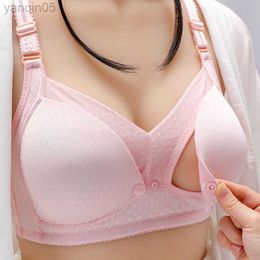 Maternity Intimates Breastfeeding Nursing Bra Pregnant Women Underwear Wire Free Maternity Bra Pregnancy Clothes cotton Pumping Sleep Bras HKD230812