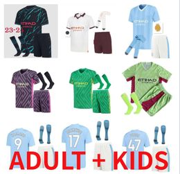 Soccer Jerseys 22 23 24 HAALAND GREALISH STERLING MANS CITIES MAHREZ DE BRUYNE FODEN RODRIGO BERNARDO 2023 2024 Goalkeeper Football Shirt