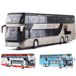 Diecast Model 1 50 SETRA Bus Toy Car For Boy Diecast Metal Model For Children Pull Back Miniature Sound Light Educational Collection Gift Kid 230811