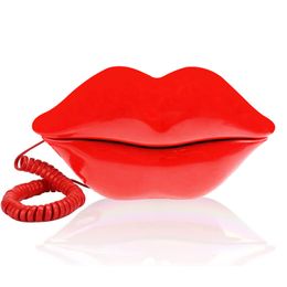 Telephones Lips telephone cute red mouth shape lip phone corded landline phones for home and office decor pink role play telephone gift 230812