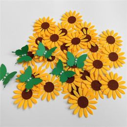 Wall Stickers Sunflower Print For Living Room Bedroom Background Decoration