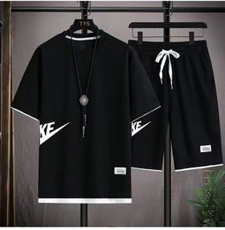 Men's Tracksuits Summer Men's Sets Fashion Korean Tracksuit Men Short Sleeve T ShirtsSport Shorts Suit Men Casual Men Clothing Mens Joggers Sets 230812