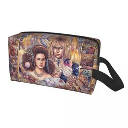 Cosmetic Bags Cases Fantasy Film Labyrinth Cosmetic Bag Women Kawaii Large Capacity Jareth The Goblin King Movie Makeup Case Storage Toiletry Bags 230811