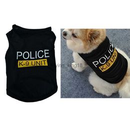Pet Dog Cat Clothes Polices Dog T-Shirt Polices Suit Cosplay Dog Clothes Pet Dog Vest Letter Printing Pet Clothes Casual Style HKD230812