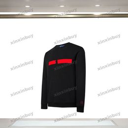 xinxinbuy Men women designer Sweatshirt Hoodie Paris Letter embroidery graffiti sweater Grey blue black white S-XL
