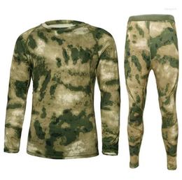 Men's Tracksuits Sell Autumn And Winter Fleece Thermal Underwear Set Russian Camouflage Outdoor Sports Top