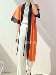 Women's Trench Coats YUDX Women Printed Miyake Pleated Fashion Loose Plus Size Japan Style Belt Female Long 230812