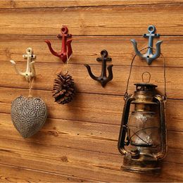 Hooks Rails Creative Metal Anchor Rack Clothes Key Hat Wall Hook Hanger Door Wall Mounted Crafted Classic Antique Cast Iron 230812