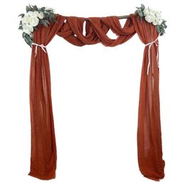 Sheer Curtains 6810 Meters Rust Wedding Arch Curtain Cheesecloth Draping Drapery Party Supplies Ceremony Reception Hanging Decoration 230812