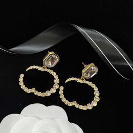 ggity Classic Hoop Earrings Designer For Women Lady Diamond Pendant Earring Jewellery For Bride Wedding Hoops Studs Lovers Party Letter G BOX Good
