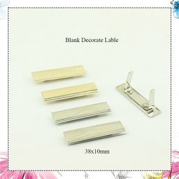 Bag Parts Accessories 30Pcs 10x38mm Metal Bag Blank Label Customise Decorative Tag Buckle for Shoes Purse Handbag DIY Hardware Sewing Accessories 230811