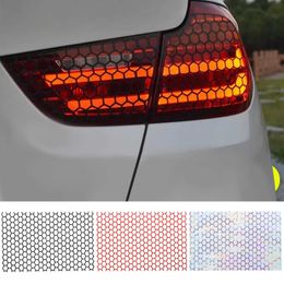 Stickers 48*30cm Creative Honeycomb Sticker Auto Rear Tail Light Cover Multicolor Tail-lamp Decal Car Exterior Styling Accessories R230812