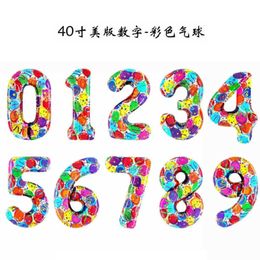 Decoration New Inch Colour Digital Aluminium Film Balloon Large Colour Beautiful Happy Birthday Decoration New Year Children's