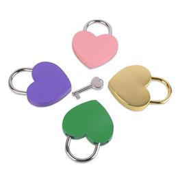 Door Locks Wholesale 7 Colors Heart Shaped Concentric Lock Metal Mitcolor Key Padlock Gym Toolkit Package Building Supplies Drop Del Dhrxc
