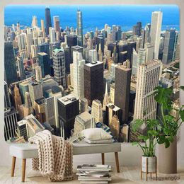 Tapestries Prosperous City New York Background Cloth Home Art Tapestry Decorative Tapestry Hippie Large Size Sheet Sofa Blanket R230812