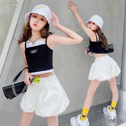 Clothing Sets Teenage Girls Fashion Clothing Sets Summer Two Pieces Vest+Shorts Children's New Arrivals Outfits 14Years R230812