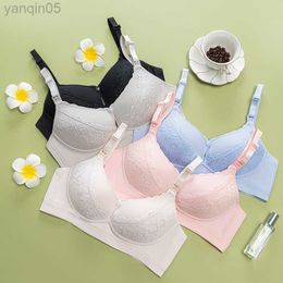 Maternity Intimates Women Breastfeeding Bra Leakproof Front Button Underwear For Sleeping Comfortable Thin Cup Front Open Nursing Bra HKD230812