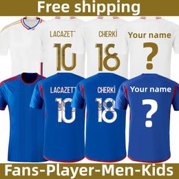 23/24 OL Fans Player version mens kids football kits LyonS Home away third away Maillot de foot enfant sets CHERKI soccer jerseys SARR TOLISSO BARCOLA football shirts