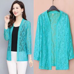 Women's Blouses Blouse Women Spring Summer Large Size Lace Jacket Long-Sleeved Shirt Blusas Mujer De Moda