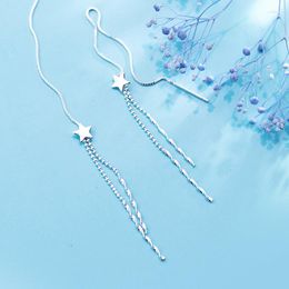 Dangle Earrings MloveAcc 925 Sterling Silver Star Long Tassels Ear Line For Women Fashion Jewelry Gift