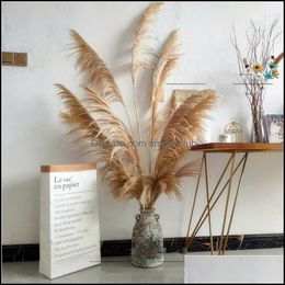 Decorative Flowers Wreaths 55-60Cm Dried Flower Natural Reeds Big Pampas Grass Ornamental Wedding Shop Decoration Ornament Home Dr Otxkz