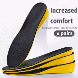 Shoe Parts Accessories Height Increase Insoles for Women Men Invisiable Boost 1535cm Breathable Orthopaedic Elevator Shock Absorption Pads 230812