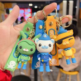 Action Toy Figures Octonauts Key Buckle Creative Soft Rubber Chain Pendant Cute Doll Keyring Couple Bag Ornament Kids Gifts 230812