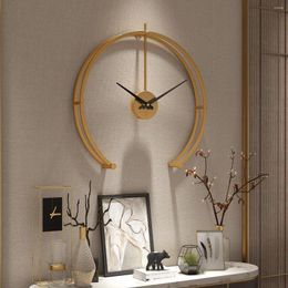 Wall Clocks 2023 Modern Minimalist Home Clock Nordic Metal Silent Living Room Bedroom Fashion Decoration