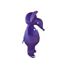 2022 factory new Purple Elephant Mascot Costumes Cartoon Character Adult239I