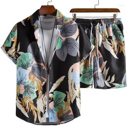 Men's Tracksuits Men Clothing 2023 Summer European Size Printed Suit Hawaiian Beach Short Sleeve Shirt Shorts Two-piece Set