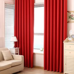 Sheer Curtains European Solid thick red black blackout window treatment curtains for living room bedroom home decoration panel eyelet drapes 230812