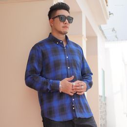 Men's Casual Shirts 2023 Large Size Flannel Plaid Shirt Long Sleeve Formal Men Soft And Comfortable Loose Clothes