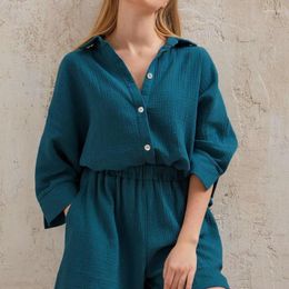 Women's Sleepwear Womens Casual Cotton Pyjamas For Women Sets Suit Sleep Tops Shorts Female Homewear Pyjama Summer 2023 Clothing Set