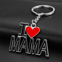 Keychains Lanyards I Love Mother Keychain Thanksgiving Day Small Gift Car Bag Keyring Pendant Accessories Express Feeling for Mom Key Holder