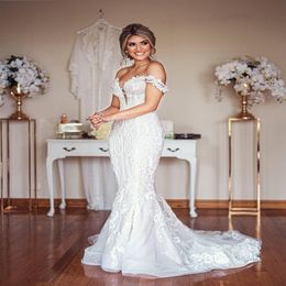 2020 Arabic Aso Ebi Plus Size Luxurious Lace Beaded Wedding Dresses Mermaid Sexy Bridal Dresses Vintage Wedding Gowns229K