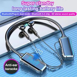 Cell Phone Earphones Neck Band Bluetooth Earphones Sports Digital Display Support TF Card Playback Music Headset Gamer Longtime Standby Earbuds 230812