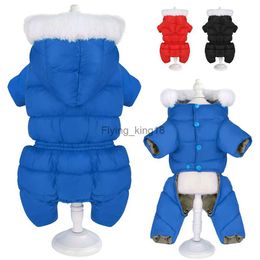 Small Pet Dog Clothes Winter Warm Dog Waterproof Coat Hoodies Thicken Pet Clothing Jumpsuit 4 Legs Jacket For Girl Boy Dogs HKD230812