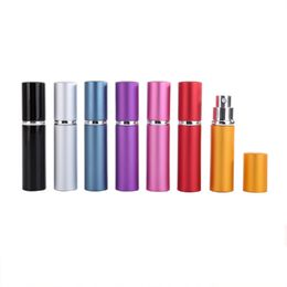 Wholesale Perfume Bottle 5ml Aluminium Anodized Compact Aftershave Atomiser Atomizer Fragrance Glass Scent-Bottle Mixed Color JL1908