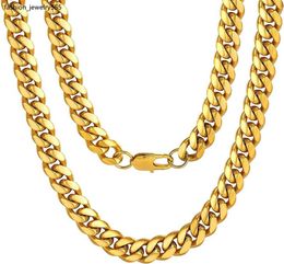 Strands Strings ChainsPro Men's Coarse Miami Chain Necklace 6/9/14mm Wide 18 "20" 22 "26" 26 "Long 28" Gold/Steel/Black (with Gift Box)