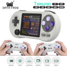 Portable Game Players DATA FROG SF2000 Portable Handheld Game Console 3 inch IPS Retro Game Consoles Built-in 6000 Games Retro Video Games For Kids 230812