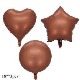 Decoration Vintage Coffee Number Balloon Retro Beige Caramel Balloon Set for 30 50 Happy Birthday Decoration Supplies R230812