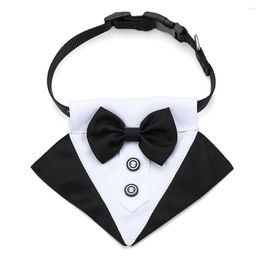 Dog Apparel Cute Bowtie Collar Handcrafted Formal Tuxedo Bandana Scarf Adjustable Cat Neckerchief For Puppy Weddings Birthday Party