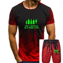 Men's Tracksuits 2023 Unisex Kurzarm T-Shirt The 5 Bottles In A Mans Life Mannertag Mann