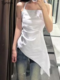 Women's Tanks Women Creativity Attractive Solid Leisure Elegant Asymmetrical European Style Date Streetwear Ladies Prevalent